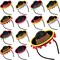 12 Pcs Mexican Fiesta Mini Sombrero Hats Headbands - Cinco de Mayo Decorations, Dia de Muertos Party Supplies and Favors